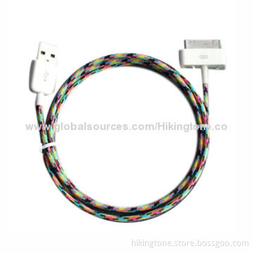 Data cable for iPhone 4S, MFI, ABS housing, nylon braided, different color for choice
